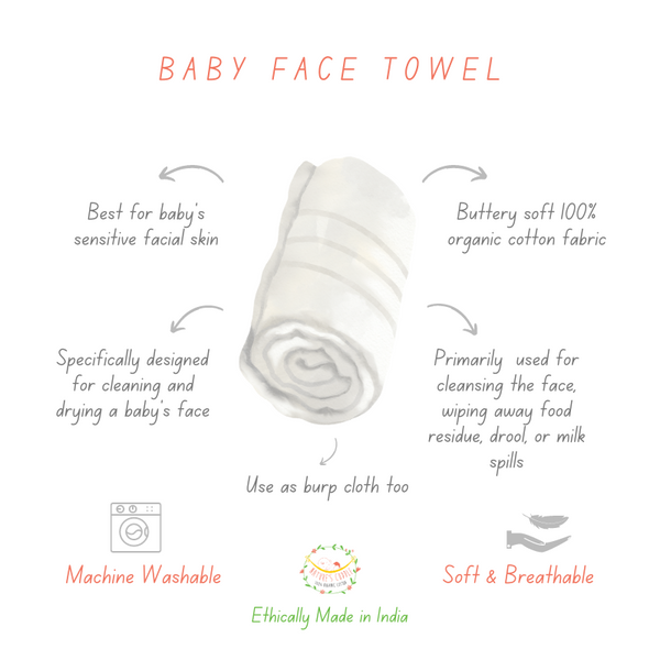 New born baby face towels for delicate sensitive skin- Set of