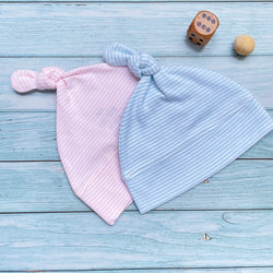 New Born Baby Knot Hat - 100% Organic Cotton Set of 2