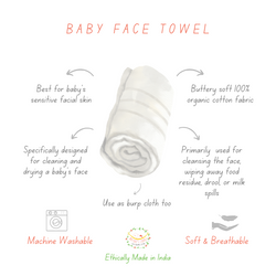 New born baby face towels for delicate sensitive skin- Set of 6