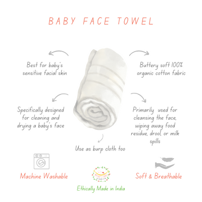 New born baby face towels for delicate sensitive skin- Set of 3