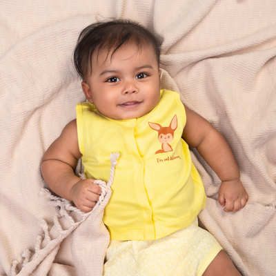 New Born Baby Sleeveless Top Set Of 2 - 100% Organic Cotton - Fox & Pig