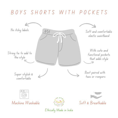 Baby Boy Boxer Shorts for 12 to 36 months - Set of 2- 100% Cotton