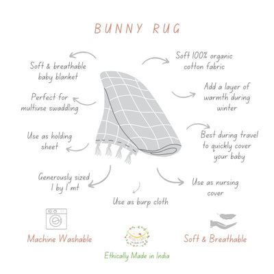 New Born Baby Blanket / Bunny Rug / Jersey Blanket