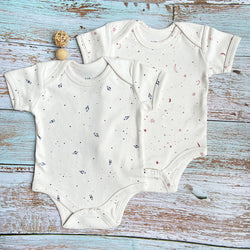 New Born Baby  Onesies / Bodysuits - 100% Organic Cotton - Onesies Galaxy Edition Set of 2