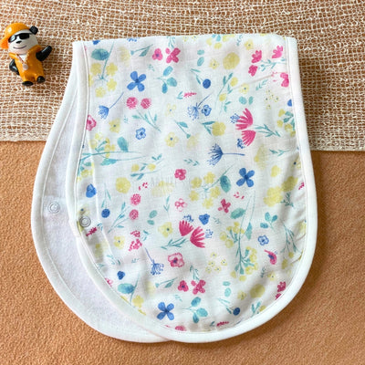 New Born Baby 100% Organic Cotton Muslin Burp Cloth - Magical Flowers