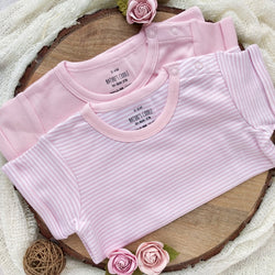 Gender neutral pink colour baby tees made with 100% organic cotton  perfect for gifting