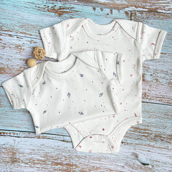 New Born Baby  Onesies / Bodysuits - 100% Organic Cotton - Onesies Galaxy Edition Set of 2