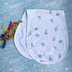 New Born Baby 100% Organic Cotton Muslin Burp Cloth - Sheep O Sheep