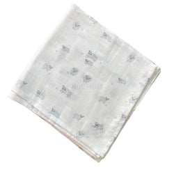 playful print swaddle material