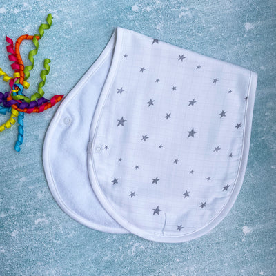 New Born Baby 100% Organic Cotton Muslin Burp Cloth - Stardust