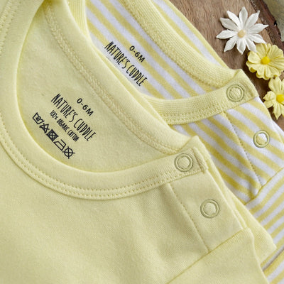 yellow gender neutral baby tees sizes from 0 to 24 months