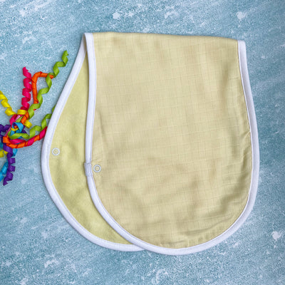New Born Baby 100% Organic Cotton Muslin Burp Cloth -  Vibrant Yellow