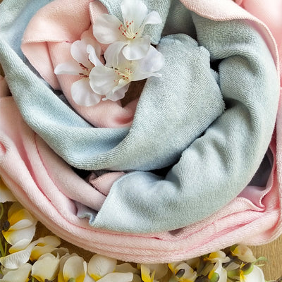 100 organic cotton terry face towel in soft pastel shades