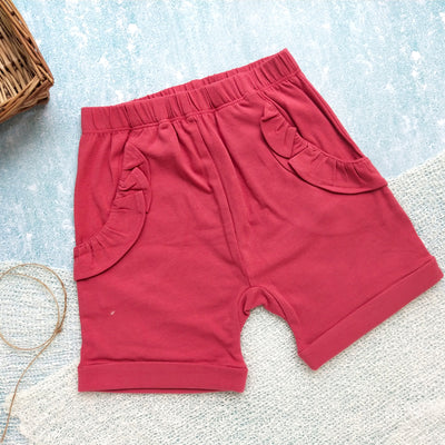 Pack of 5 Summer Shorties in Organic Cotton for Girls - peach, Girls